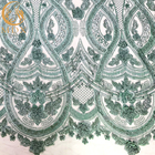 New Trend 3D Haftowana cekinowa koronkowa niebieska tiulowa tkanina do haftu z koralikami