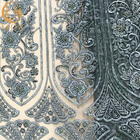 Wysokiej jakości niebieska siatka Koronkowa zroszony haftowane tkaniny do odzieży