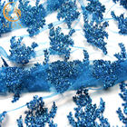 Oszałamiająca tiulowa brokatowa koronkowa tkanina haftowana koraliki na ślub