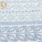 Afrykańska bladoniebieska 3D haftowana koronkowa tkanina ręcznie robiona na sukienki imprezowe