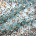 Cekinowa unikalna koronkowa tkanina o szerokości 135 cm Haft 3D na suknię ślubną