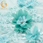 Modna luksusowa tkanina z koronki kwiatowej 3D Haftowana zroszony cekinowa tkanina koronkowa