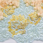 Charakterystyczna 3D kwiecista koronkowa dekoracja ręczna Koronkowa tkanina na sukienkę