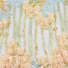 Charakterystyczna 3D kwiecista koronkowa dekoracja ręczna Koronkowa tkanina na sukienkę