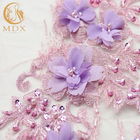 Miękka tkanina z koronki kwiatowej 3D o szerokości 135 cm, tiulowa, ręcznie haftowana tkanina z siatki