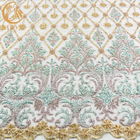 Urocza dekoracyjna kolorowa tkanina koronkowa MDX Ręcznie haftowana szerokość 140 cm
