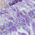 Fioletowy zroszony ręcznie haftowany materiał koronkowy rozpuszczalny w wodzie do odzieży