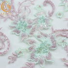 Atrakcyjny francuski haft 3D koronkowy materiał z koralikami 80% nylon
