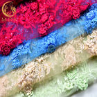 Kreatywna ręcznie robiona koronkowa tkanina z koralikami 3D haftowane koronkowe aplikacje ślubne