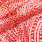 Nigerii Koronkowe tkaniny ślubne Błyszczące cekiny 80% nylonowa praca ręczna