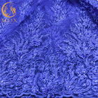 Niebieskie Koronkowe Tkaniny Ślubne MDX Elegancki Kwiatowy Wzór Szerokość 135 cm