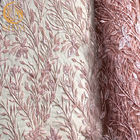 Popularne różowe zroszony koronki ślubne tkaniny 20% poliester rozpuszczalny w wodzie