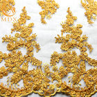 MDX Koronka haftowana ze złotego cekinu o szerokości 135 cm na tekstylia