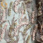 Ekologiczna luksusowa koronkowa tkanina / niestandardowa haftowana koronka z cekinami