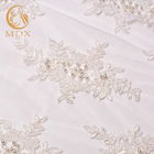 MDX Bridal Biała francuska koronkowa tkanina wyszywana koralikami o szerokości 140 cm