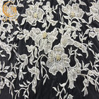Unikalna biała haftowana koronkowa tkanina z pereł Dekoracja 135 cm 140 cm szerokości