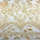 Bezpłatna próbka złota cekinowa koronkowa tkanina Piękne haftowane przyjazne dla środowiska