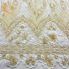 Bezpłatna próbka złota cekinowa koronkowa tkanina Piękne haftowane przyjazne dla środowiska