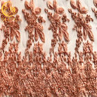 Francuski haftowany tiul z koralikami Koronkowa tkanina Handwork Brokat na imprezową sukienkę