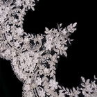 Klasyczne haftowane koronkowe wykończenie 3D o szerokości 53 cali z koralikami