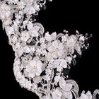 Ładna suknia ślubna 3D Flower Lace Trim Pełen wdzięku haft na odzież