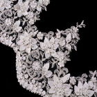 Kwiaty 3D Biała odzież Koronkowe wykończenia Ręcznie robione o szerokości 25 cm Luksusowe koronkowe wykończenia