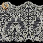 MDX Fashion Dzianiny z koralikami Koronkowe wykończenie Luksusowe ręcznie robione o szerokości 140 cm