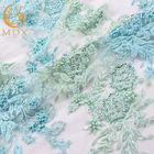 MDX Miętowo-zielony wzór Koronkowa tkanina Długość 91,44 cm Tiul wyszywany koralikami