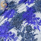 Royal Blue Koralikowa tkanina z koralikami 80% nylonowa rozpuszczalna w wodzie 140 cm szerokość dla sukienki dla dzieci