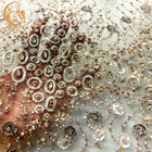 Złoto afrykańskie koraliki ręcznie haftowane koronki tkaniny z aplikacjami