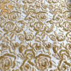 Złota tiulowa haftowana zroszony ciężka ręcznie robiona koronkowa tkanina na sukienki
