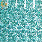 ODM Miętowo-zielona ręcznie robiona koronkowa tkanina z koralikami o szerokości 135 cm