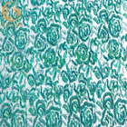 Dostosowana zielona, ​​ręcznie robiona koronkowa tkanina ślubna z koralikami