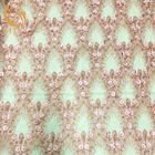 Różowa haftowana koronkowa tkanina 3D na suknie ślubne