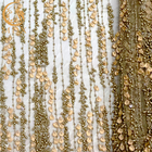 Materiał nylonowy Złoto 3D Koronkowa tkanina kwiatowa Szerokość 135 cm