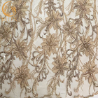 Dostosowane złote, ciężkie, wyszywane koralikami tkaniny koronkowe wykonane ręcznie