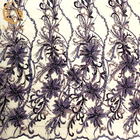 Wzorzysta koronkowa tkanina 3D Handwork z koralikami na ubrania ślubne
