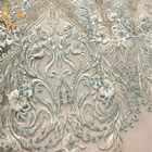 Elegancka suknia ślubna 3D haftowana koronkowa tkanina ręcznie robiona na podwórku