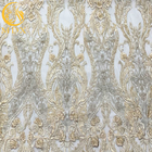 3D suknia ślubna haftowana tkanina zroszony koronkowy fantazyjny kwiatowy wzór
