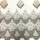 Wysokiej jakości szara dekoracja z koralików ręcznie robiona koronkowa tkanina na suknię wieczorową