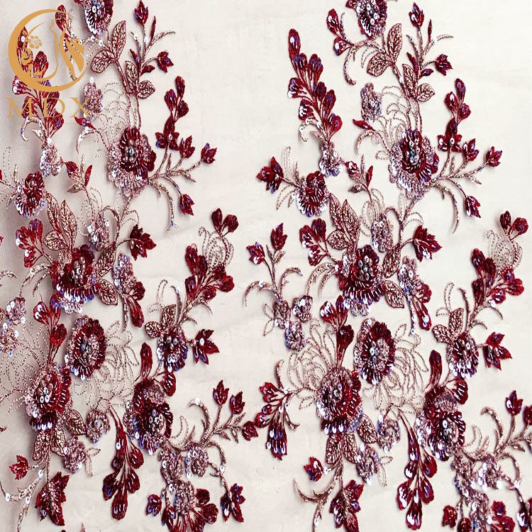 Elegancka błyszcząca tkanina koronkowa Ręcznie robiona dekoracja o długości 91,44 cm Zroszony