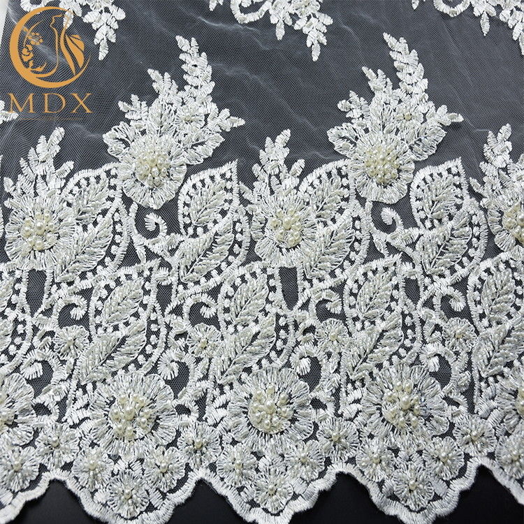 Craft Białe Koronkowe Tkaniny Tiul Zroszony Długość 91,44 cm Dostosowany najnowszy materiał koronkowy